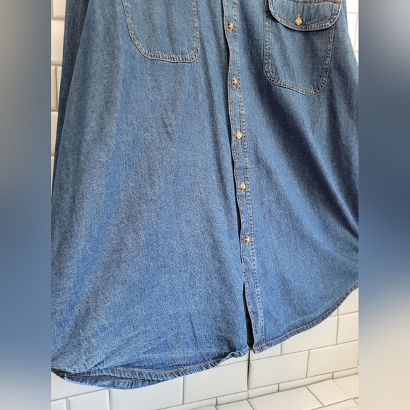 BOULDER CREEK TRADING COMPANY Mens Long Sleeve Denim Button Front Shirt Classic - Picture 3 of 5